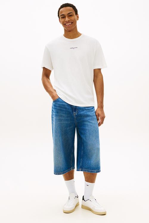 Tjm Rlx Linear Logo Tee Ext - Ecru