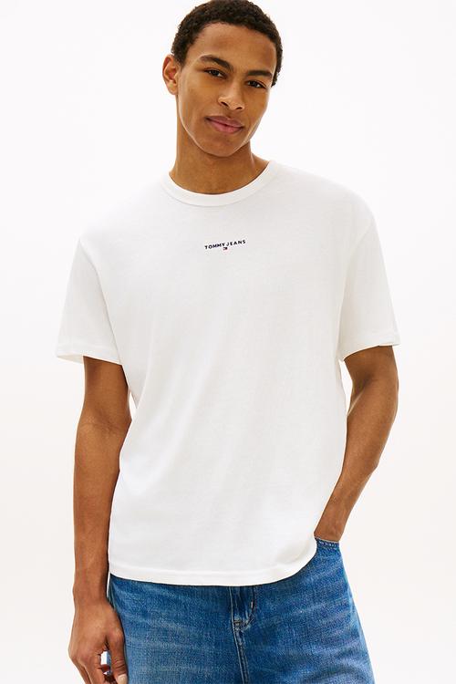 Tjm Rlx Linear Logo Tee Ext - Ecru