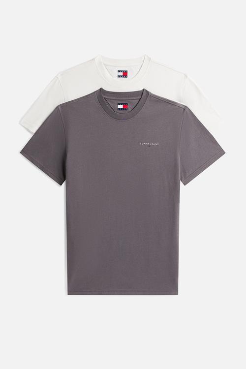 Tjm Slim Linear Ss Tee 2Pck Ext - Ecru / Washed Black
