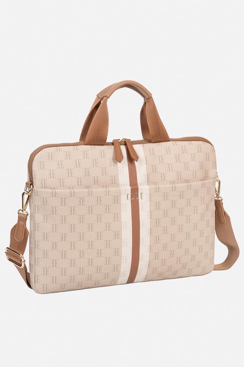 Monogram Slimline Laptop Bag - Beige