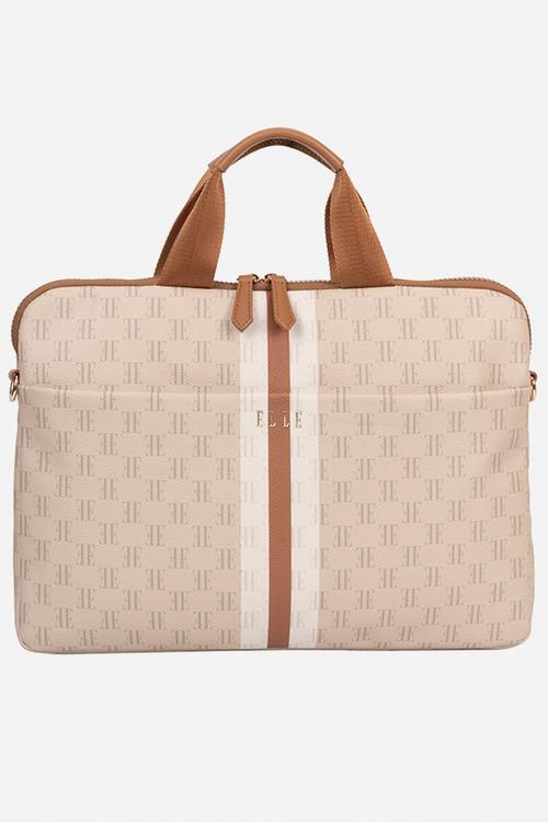 Monogram Slimline Laptop Bag - Beige