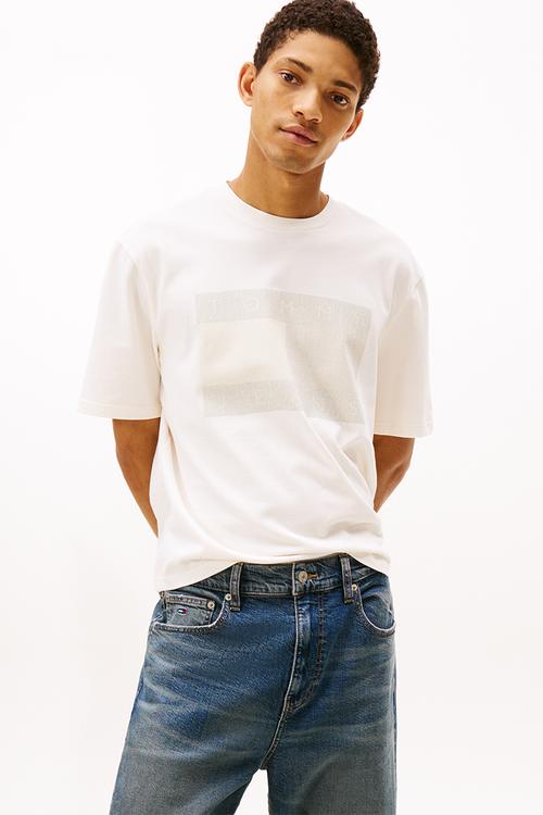 Tjm 90S Distressed Flag Tee - Ancient White