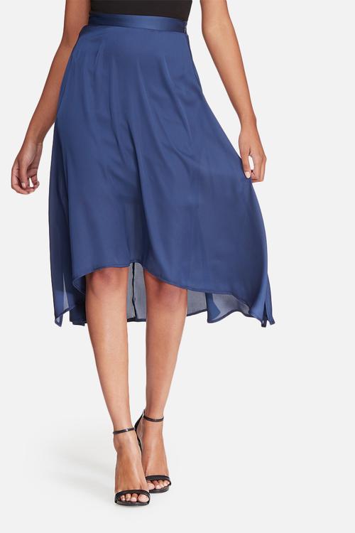 Satin high low skirt with side slits