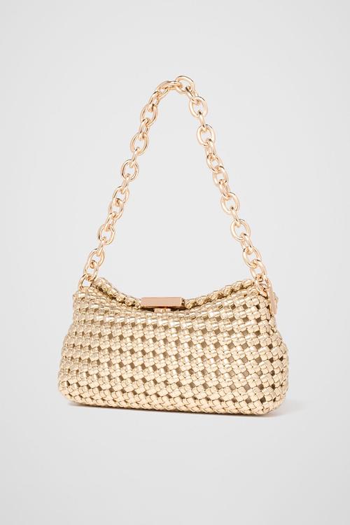 Teagan Weave Chain Bag In Gold