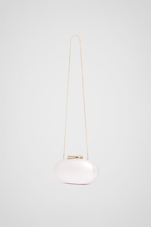 Patty Oval Pearl Hardcase Clutch In Pearl