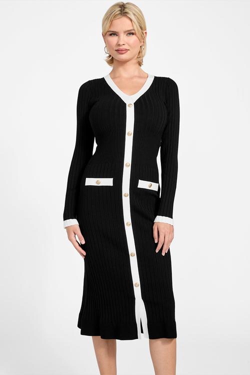 Ls Vn Laurel Swtr Dress - Jet Black A996