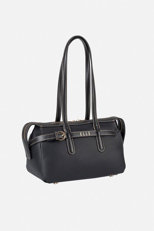 Belt Buckle Boston Bag - Black