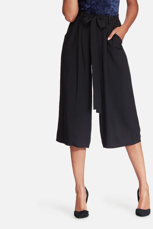 Pleated culotte soft pants