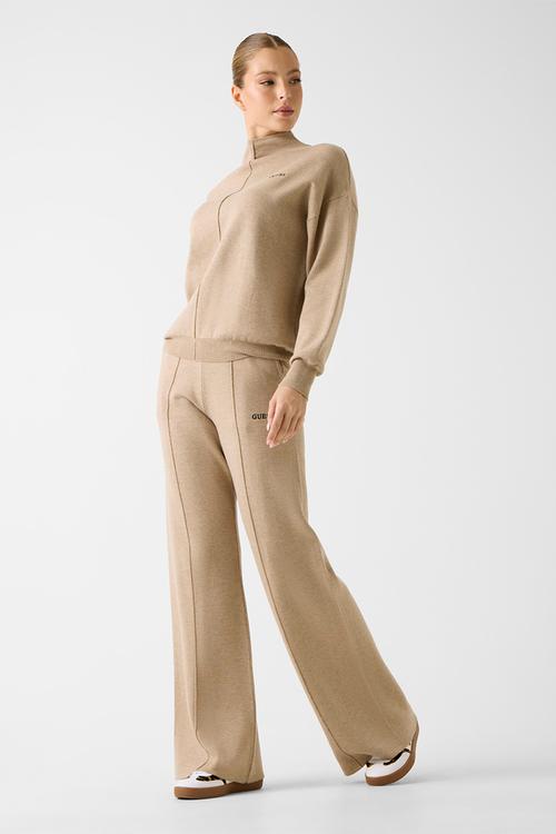 Ursula High Neck Sweatshirt - Sand Tan Melange