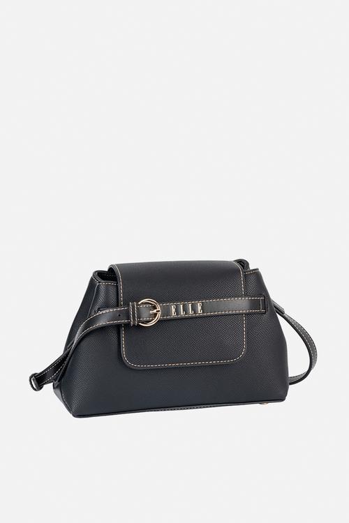 Belt Buckle Flapover Sling - Black