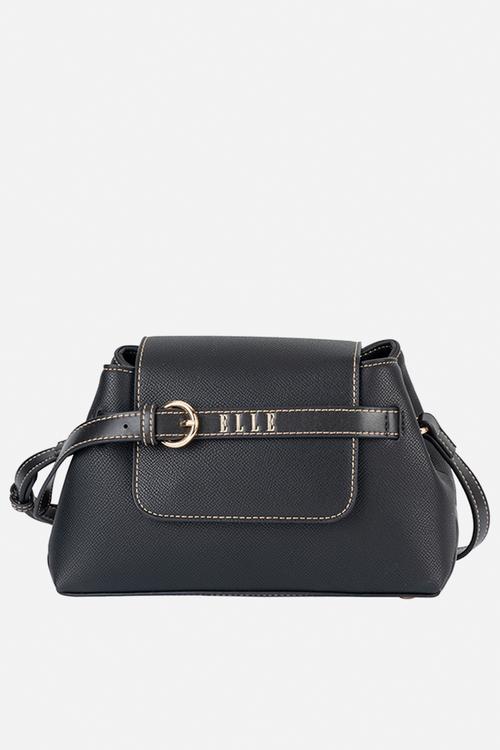 Belt Buckle Flapover Sling - Black