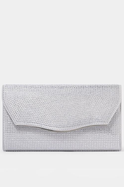 Hillary Heatfix Clutch In Silver