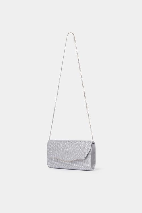 Hillary Heatfix Clutch In Silver