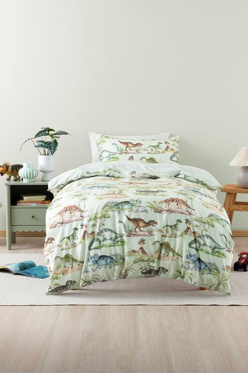 Dino Kingdom Duvet Cover Set - Green
