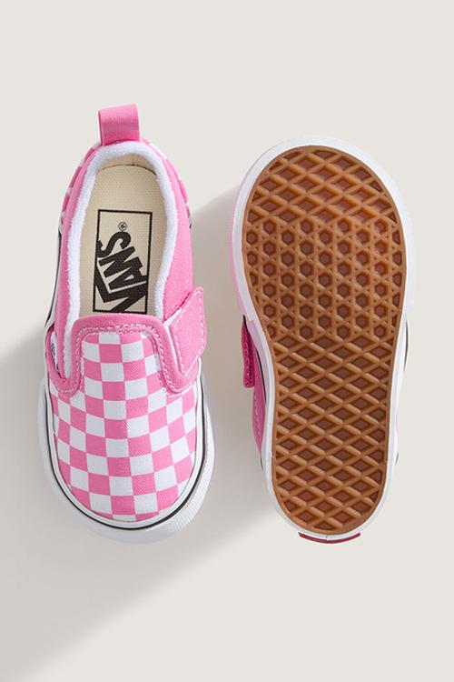 Classic slip-on toddler- checkerboard pink fizz