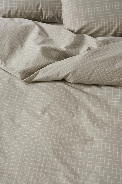 Volley Check Duvet Cover Set - Pebble