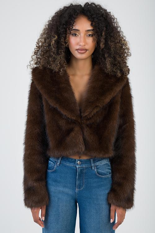 Needing Me Faux Fur Jacket - Brown