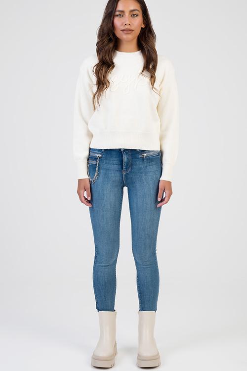 Forever Young Knit Sweater - Cream