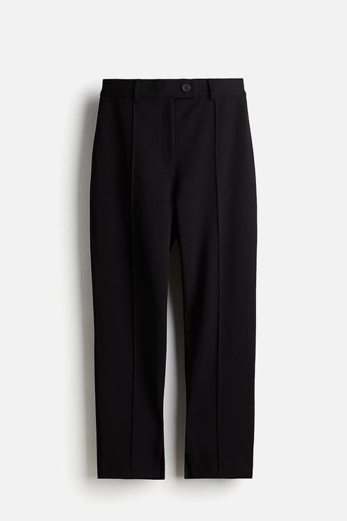 Crease-leg trousers - black