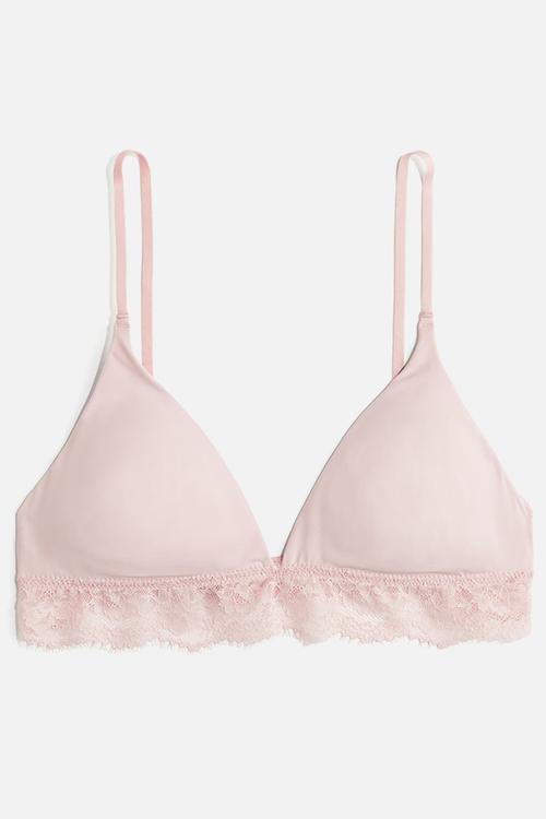 Padded soft microfibre bra - light pink