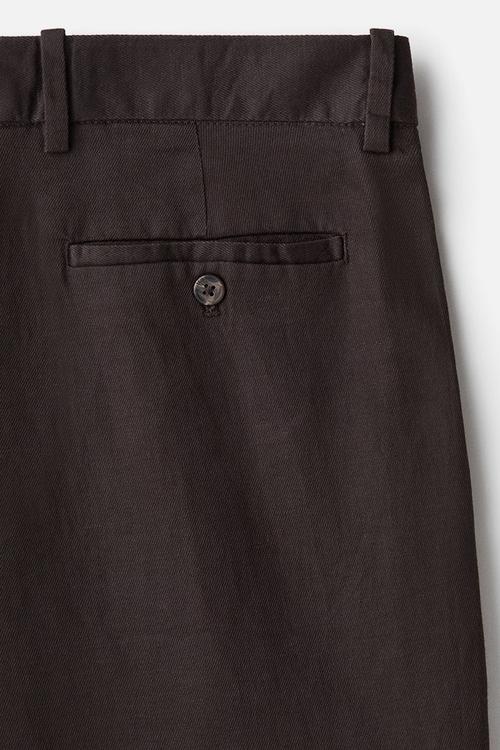 Relaxed fit linen-blend trousers - dark brown