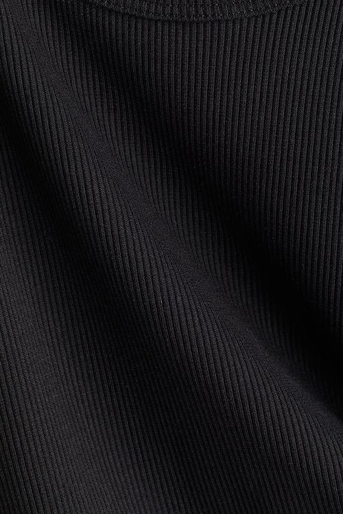 Ribbed vest top - black