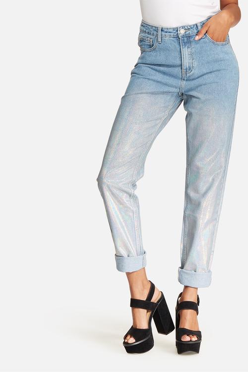 Light holographic jeans