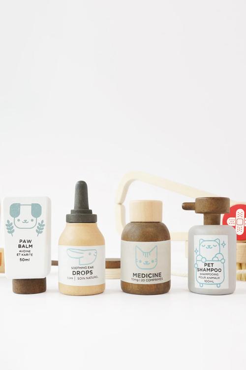 10 Pcs Wooden Animal Vet Set - neutral