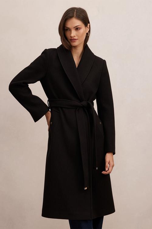 Clarissa Wrap Coat In Black