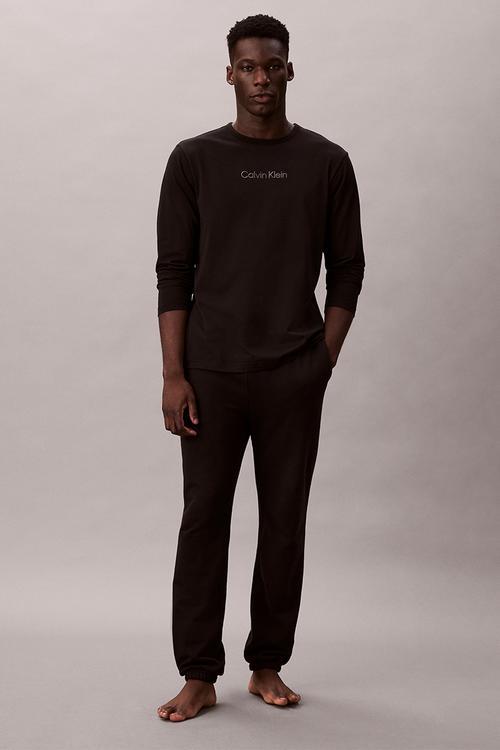 L/S Jogger Set - Blk Top, Diamond Lg_Fall Berry Btm