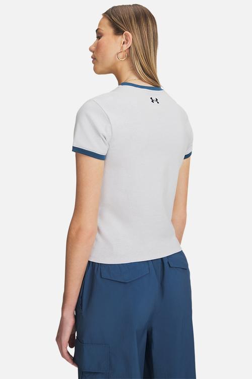 UA Ringer Grx Tee - Halo Grey Light Heather/Wham Blue