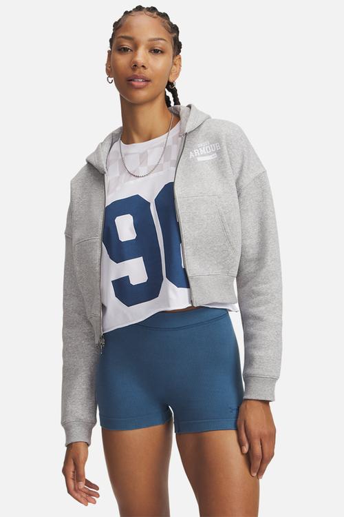 UA Icon Fleece Nov FZ - Mod Grey Light Heather/White