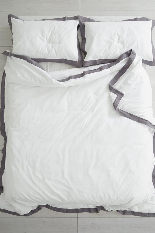 Linen flange duvet set
