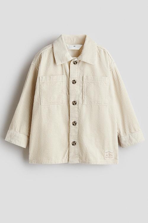 Cotton corduroy overshirt - light beige