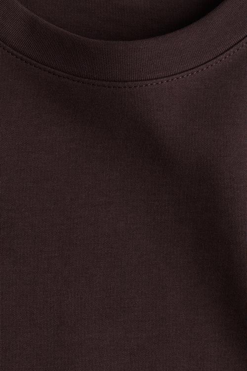 Boxy interlock T-shirt - dark brown