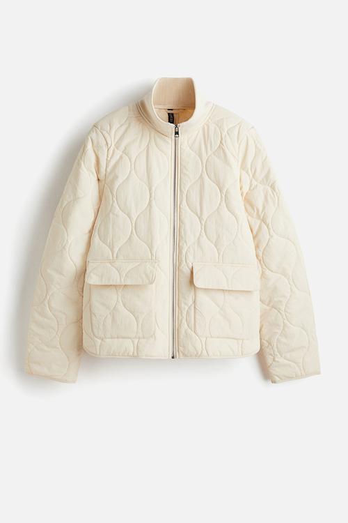 Oversized quilted jacket - cream