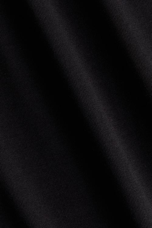 Boat-neck cotton top - black