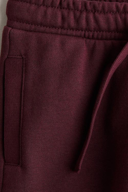 Wide brushed-inside joggers - dark red
