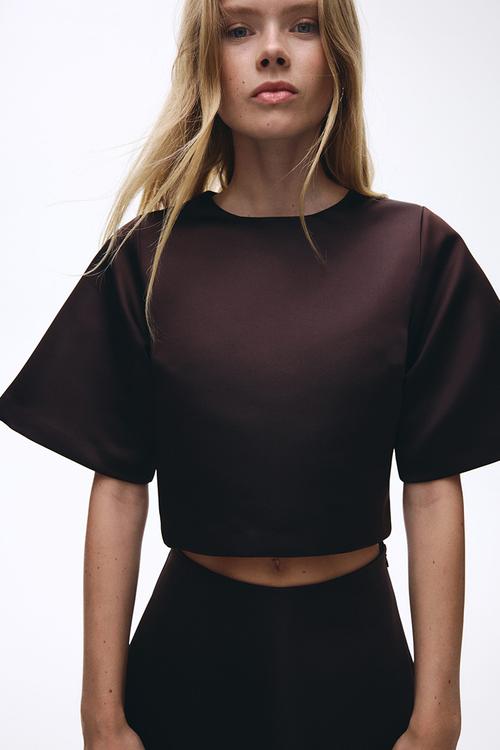 Short top - dark brown