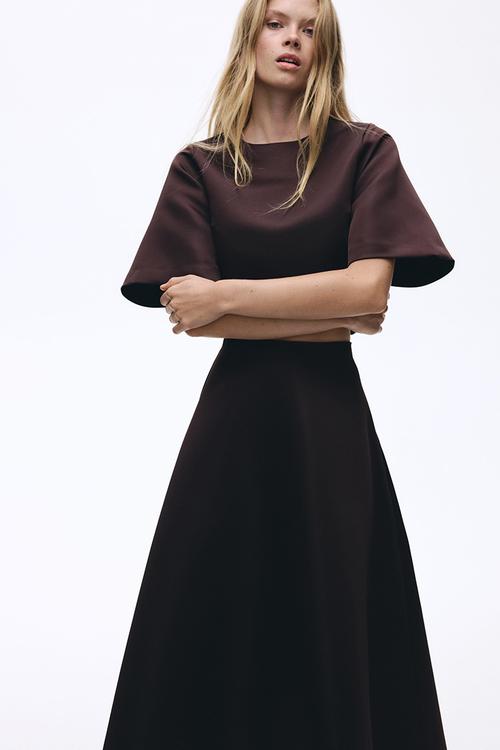 A-line skirt - dark brown