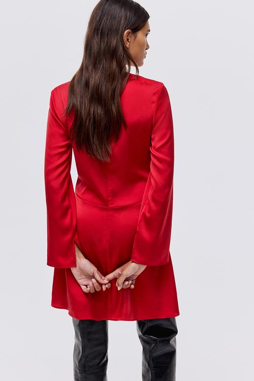 Twist-detail dress - red