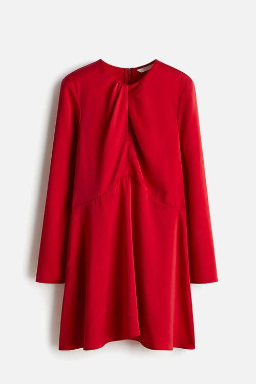 Twist-detail dress - red