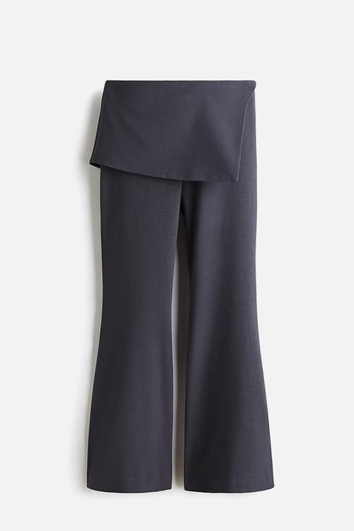 Skirt-layered trousers - dark grey