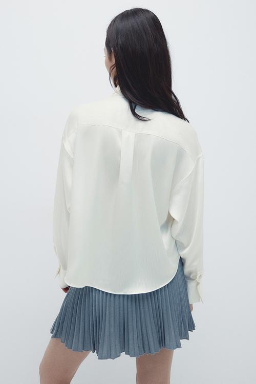 Tie-detail shirt - white