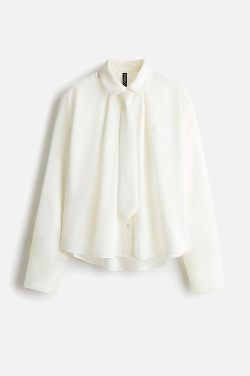 Tie-detail shirt - white
