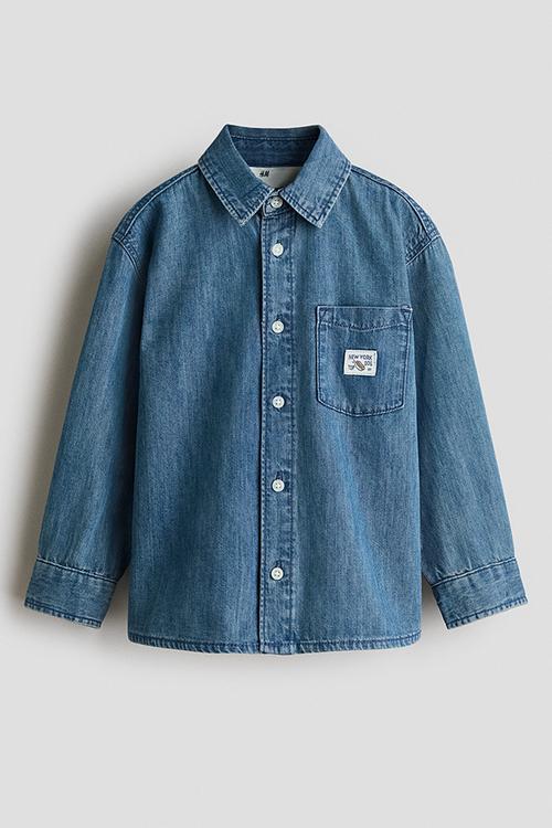 Cotton denim shirt - denim blue