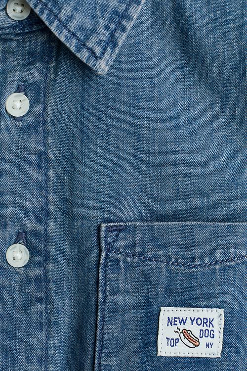 Cotton denim shirt - denim blue