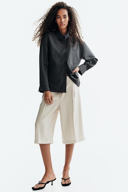 Oversized shirt - dark grey marl