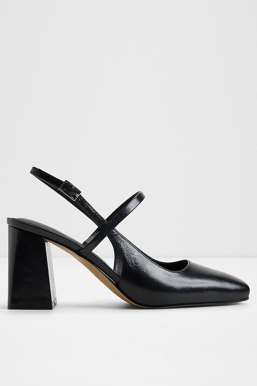 Weraweth slingback heel - black leather