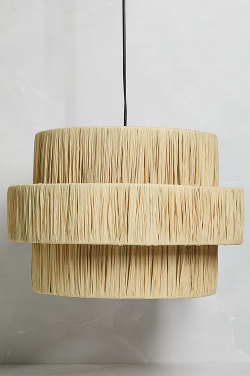 The Lumina Raffia Pendant - light brown